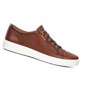 Men's Ecco Soft 7 Sneakers Coffee | Canada 626AHK